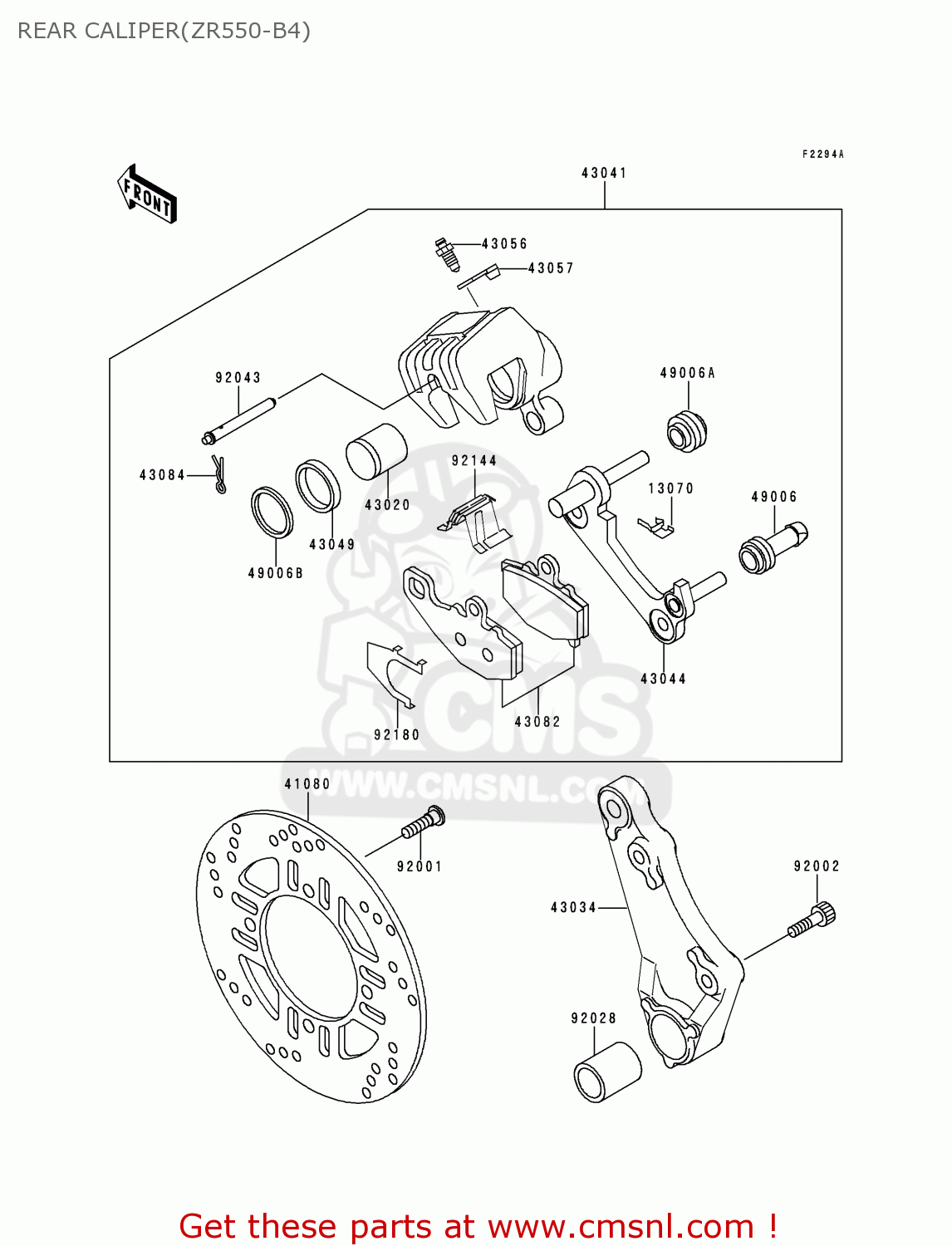 REAR CALIPER(ZR550-B4) ZR550B4 ZEPHYR 1993 CANADA