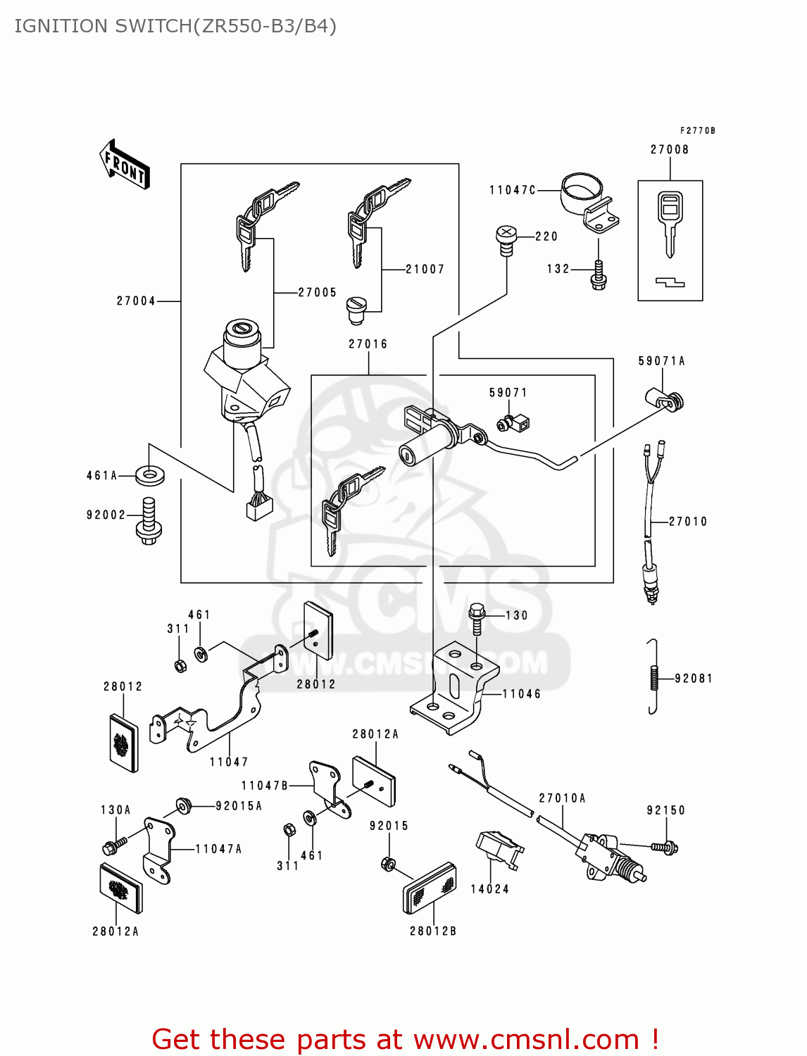 IGNITION SWITCH(ZR550-B3/B4) ZR550B4 ZEPHYR 1993 CANADA