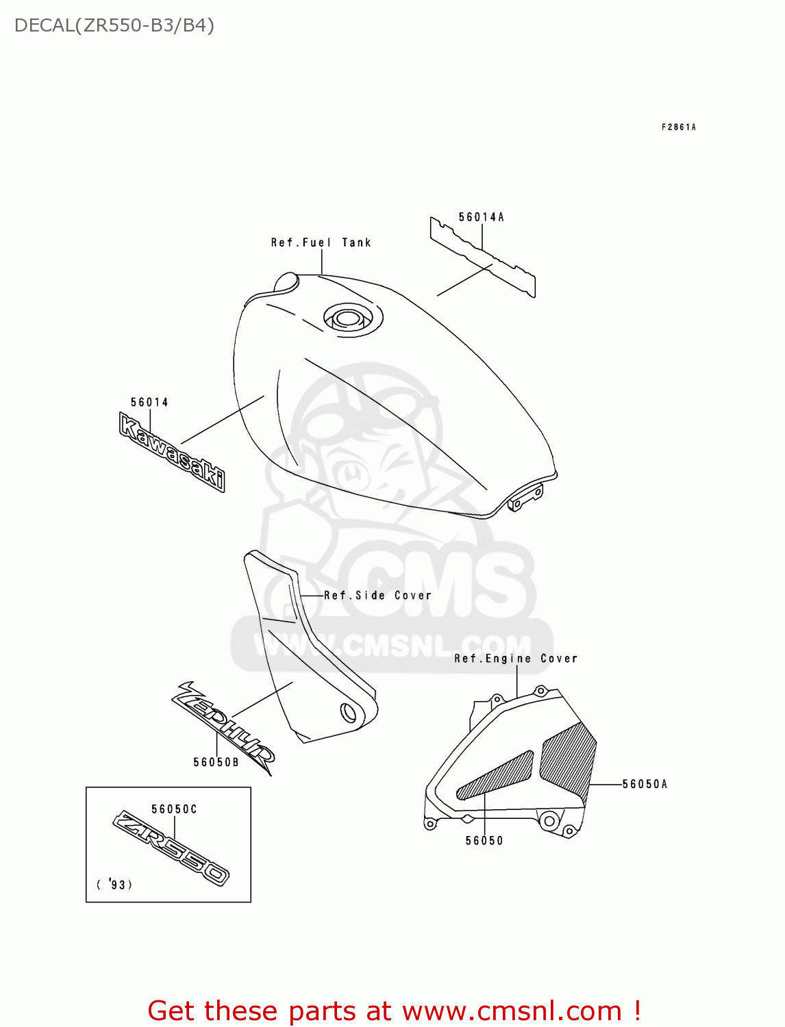 DECAL(ZR550-B3/B4) ZR550B4 ZEPHYR 1993 CANADA