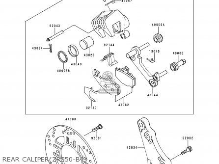 REAR CALIPER(ZR550-B4) - ZR550B4 ZEPHYR 1993 CANADA