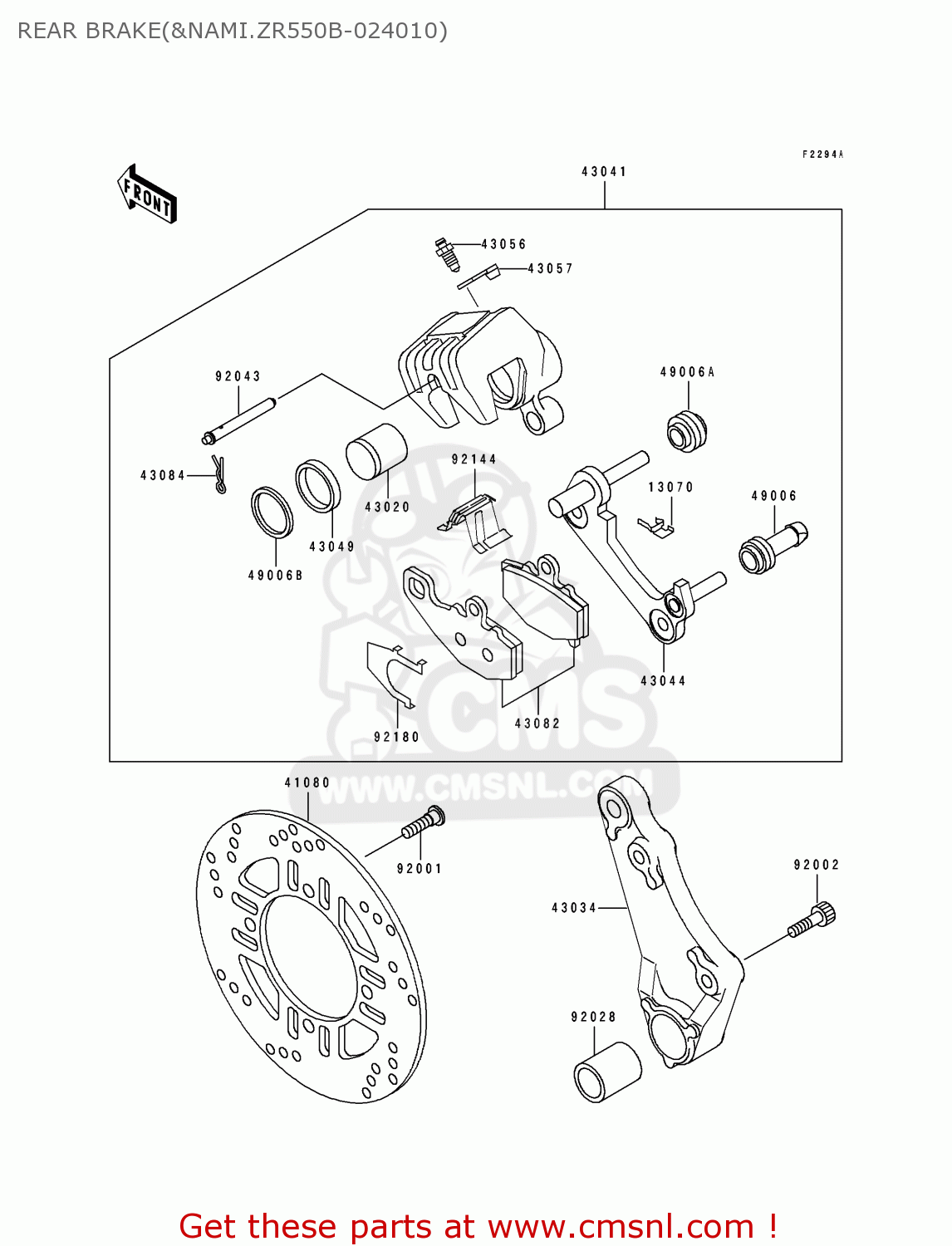 REAR BRAKE(&NAMI.ZR550B-024010) ZR550B4 ZEPHYR 1993 EUROPE UK FR NL FG GR SP