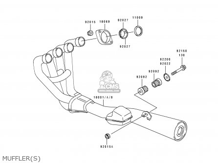 MUFFLER(S) - ZR550B4 ZEPHYR 1993 EUROPE UK FR NL FG GR SP