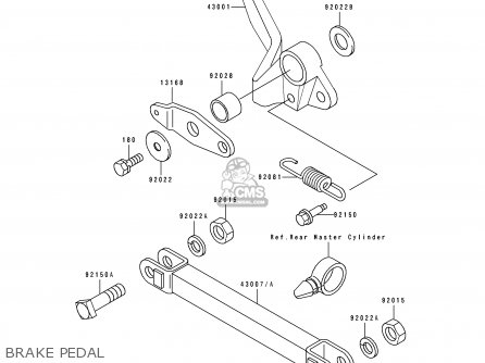 BRAKE PEDAL - ZR550B4 ZEPHYR 1993 EUROPE UK FR NL FG GR SP