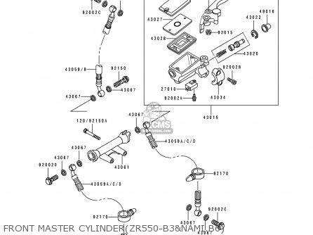 FRONT MASTER CYLINDER(ZR550-B3&NAMI.B6) - ZR550B4 ZEPHYR 1993 EUROPE UK FR NL FG GR SP