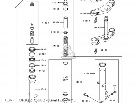 FRONT FORK(ZR550B-024011&NAMI.) - ZR550B4 ZEPHYR 1993 EUROPE UK FR NL FG GR SP