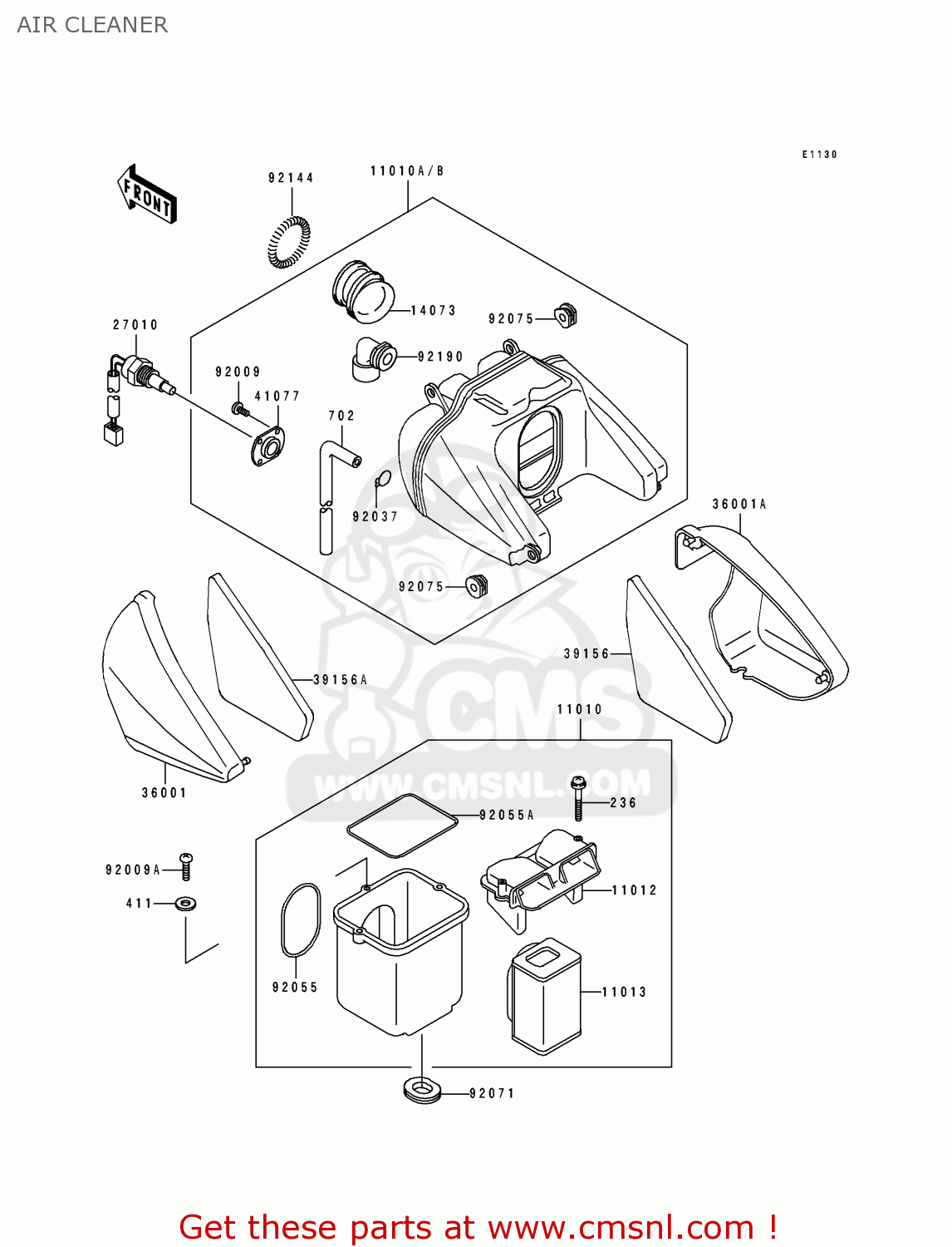 AIR CLEANER ZR550B5 ZEPHYR 1994 UNITED KINGDOM FR NL FG GR SD SP