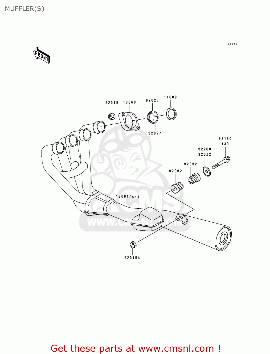 MUFFLER(S) ZR550B5 ZEPHYR 1994 UNITED KINGDOM FR NL FG GR SD SP
