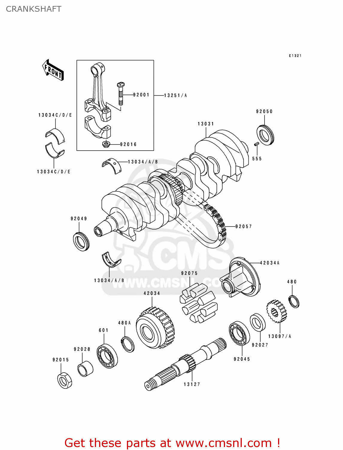 CRANKSHAFT ZR550B5 ZEPHYR 1994 UNITED KINGDOM FR NL FG GR SD SP