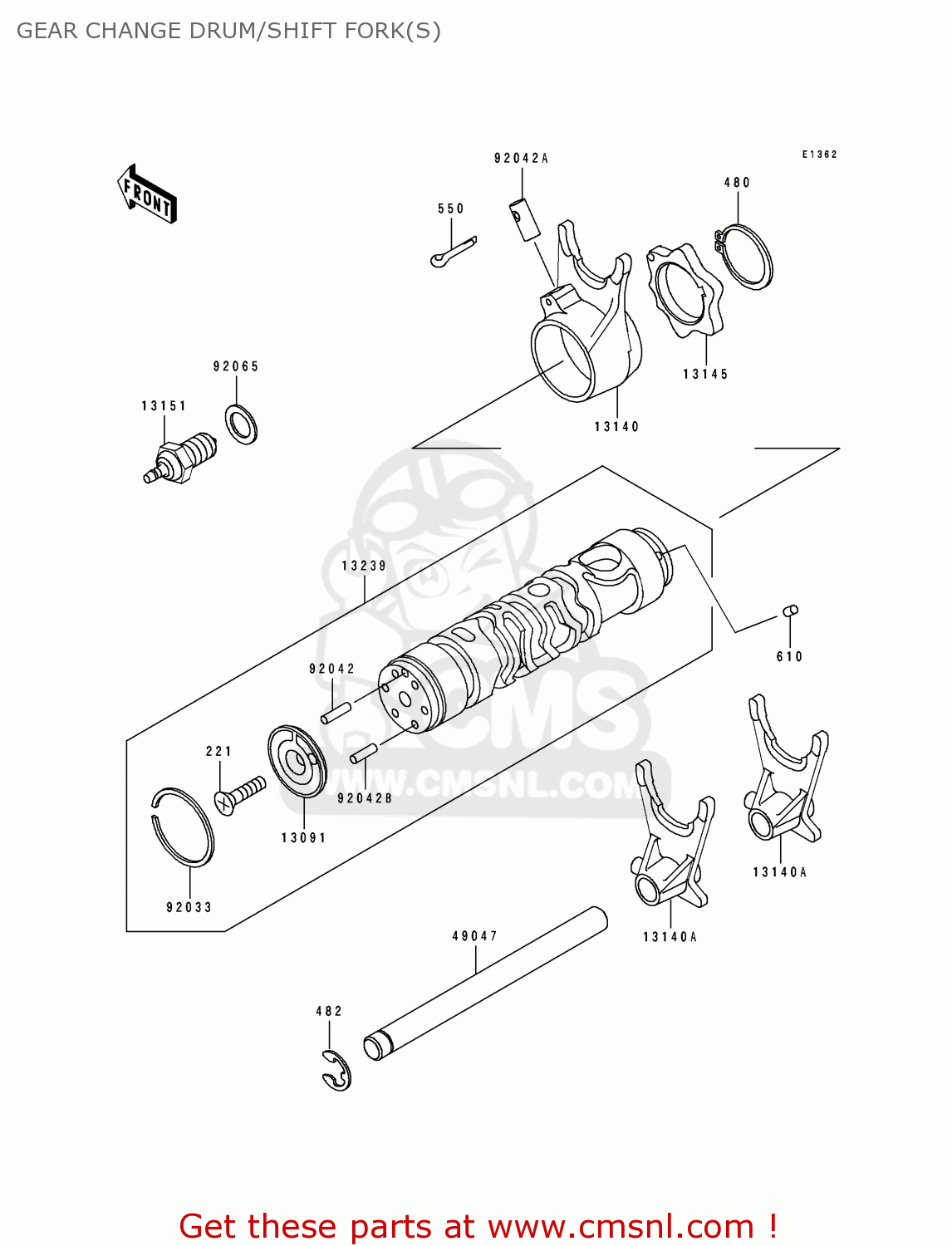GEAR CHANGE DRUM/SHIFT FORK(S) ZR550B5 ZEPHYR 1994 UNITED KINGDOM FR NL FG GR SD SP