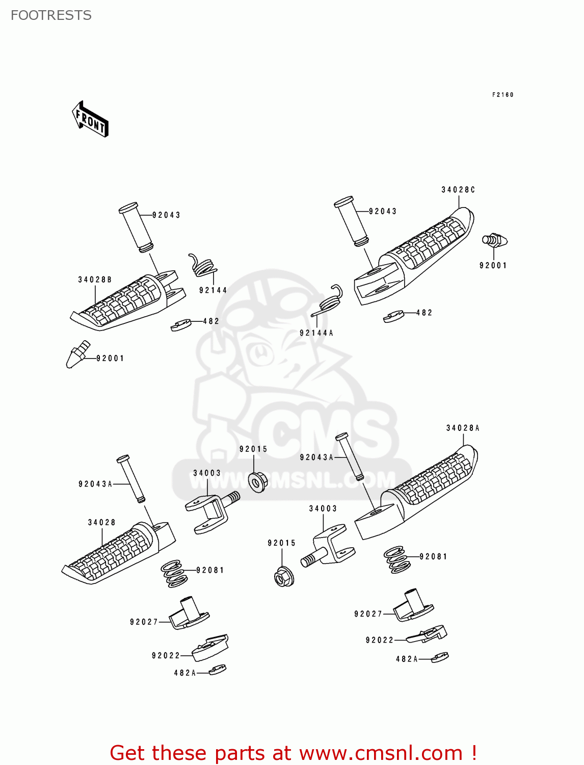 FOOTRESTS ZR550B5 ZEPHYR 1994 UNITED KINGDOM FR NL FG GR SD SP