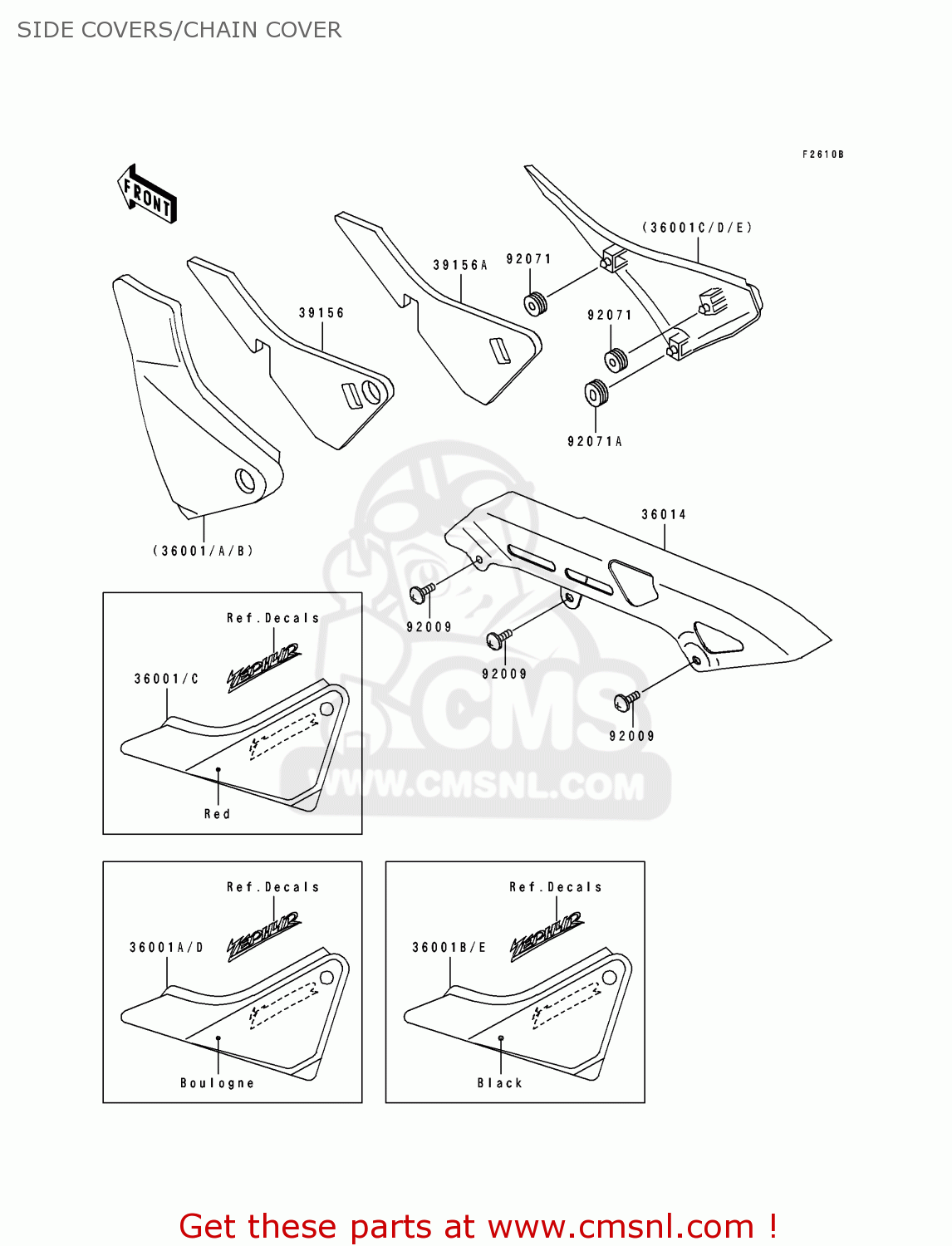 SIDE COVERS/CHAIN COVER ZR550B5 ZEPHYR 1994 UNITED KINGDOM FR NL FG GR SD SP