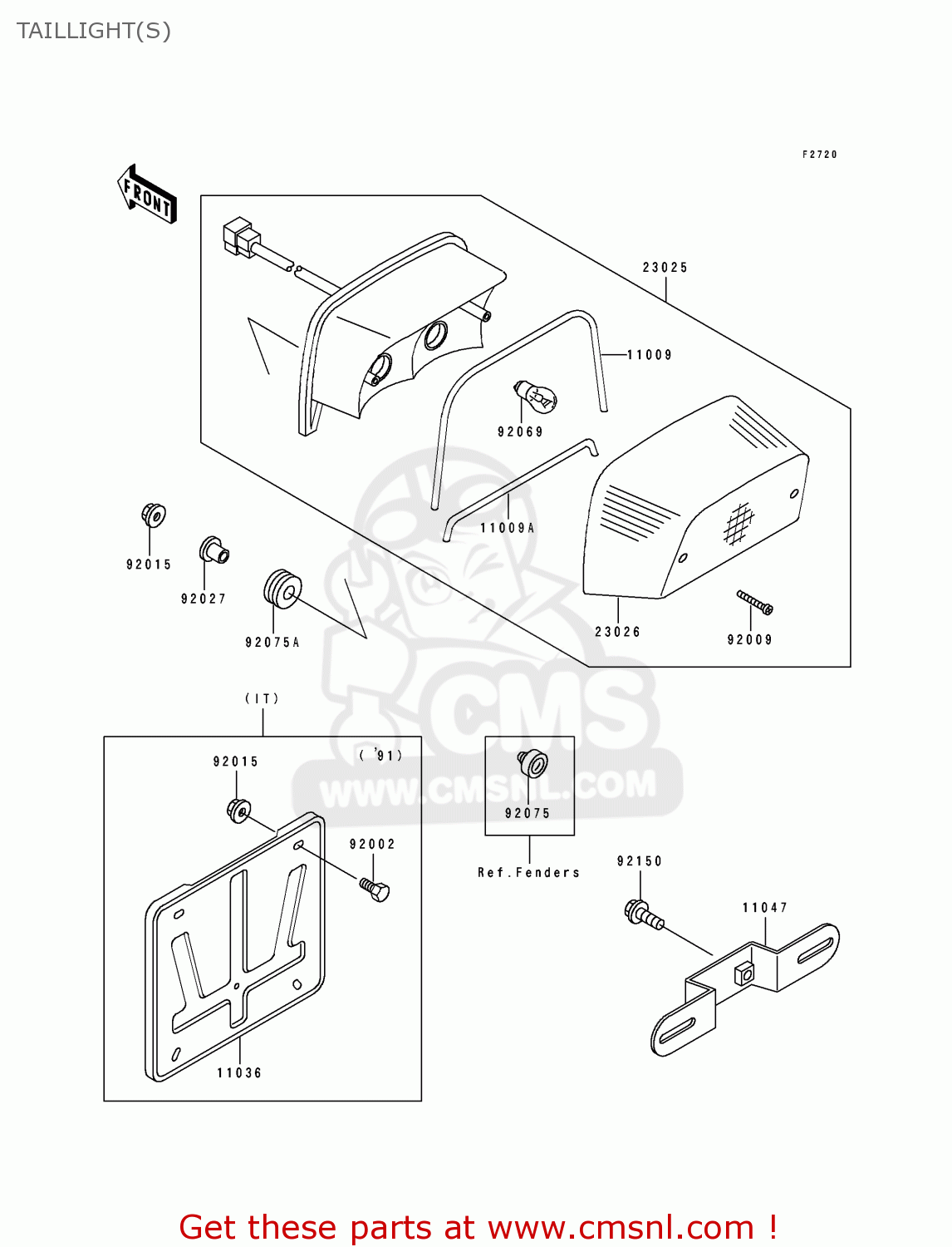 TAILLIGHT(S) ZR550B5 ZEPHYR 1994 UNITED KINGDOM FR NL FG GR SD SP