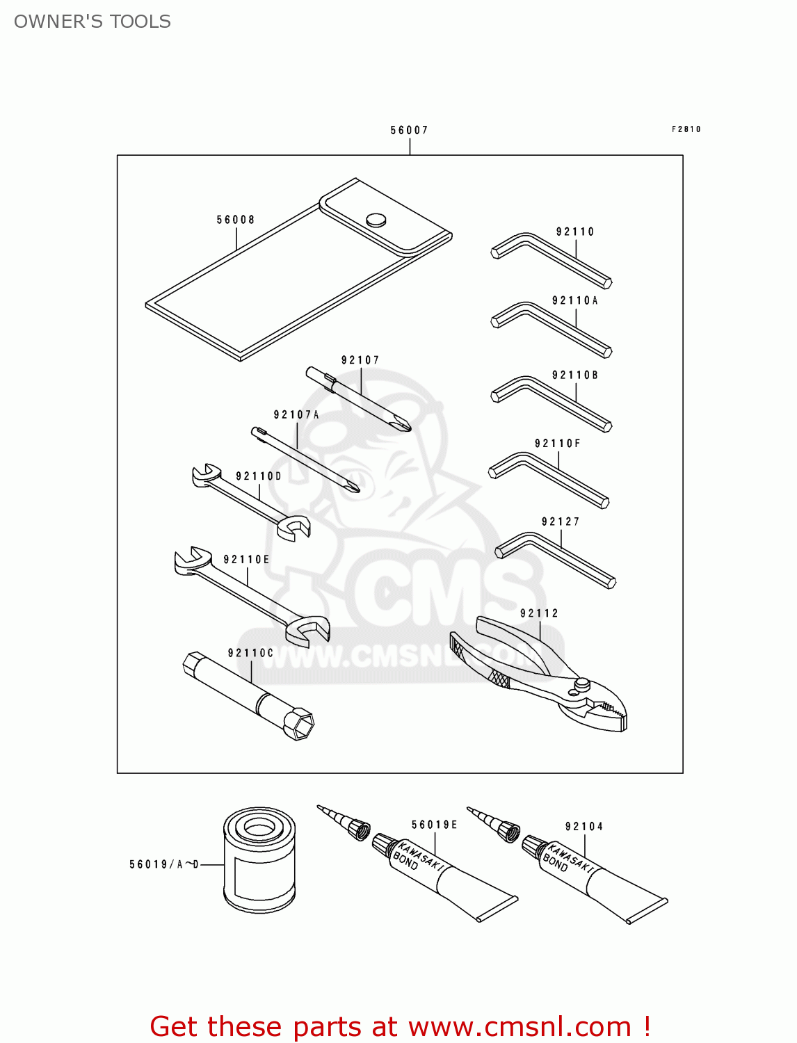 OWNER'S TOOLS ZR550B5 ZEPHYR 1994 UNITED KINGDOM FR NL FG GR SD SP