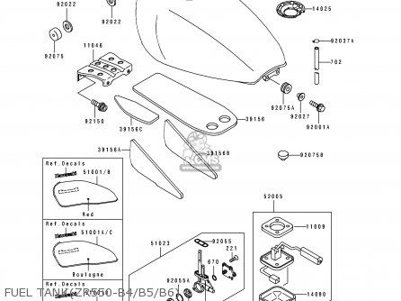 FUEL TANK(ZR550-B4/B5/B6) - ZR550B5 ZEPHYR 1994 UNITED KINGDOM FR NL FG GR SD SP