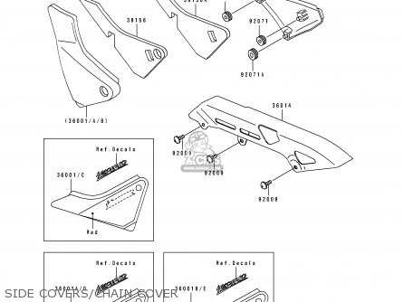 SIDE COVERS/CHAIN COVER - ZR550B5 ZEPHYR 1994 UNITED KINGDOM FR NL FG GR SD SP