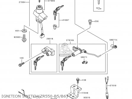 IGNITION SWITCH(ZR550-B5/B6) - ZR550B5 ZEPHYR 1994 UNITED KINGDOM FR NL FG GR SD SP