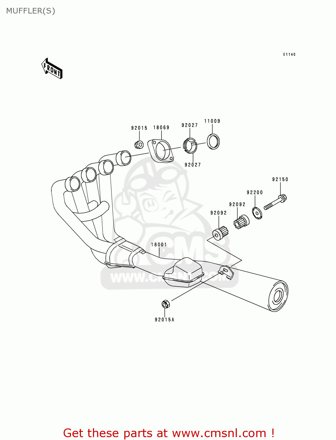 MUFFLER(S) ZR550B7 ZEPHYR 1996 EUROPE SD SP