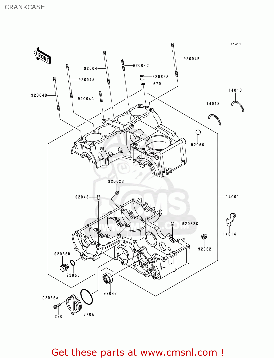 CRANKCASE ZR550B7 ZEPHYR 1996 EUROPE SD SP