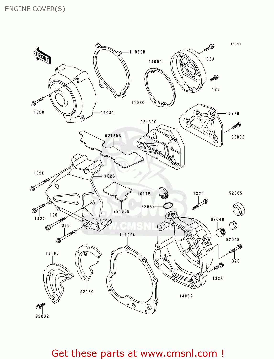ENGINE COVER(S) ZR550B7 ZEPHYR 1996 EUROPE SD SP