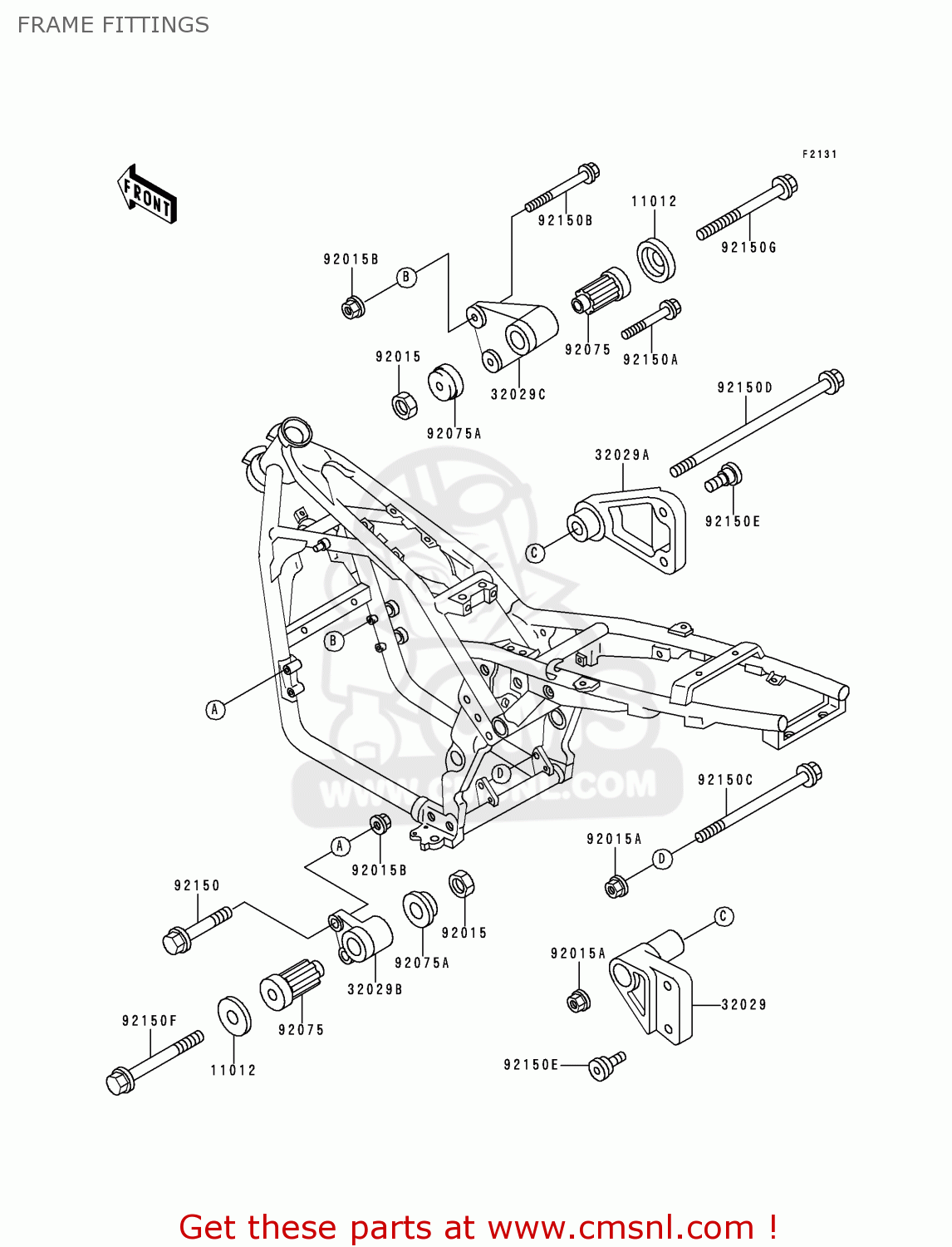 FRAME FITTINGS ZR550B7 ZEPHYR 1996 EUROPE SD SP