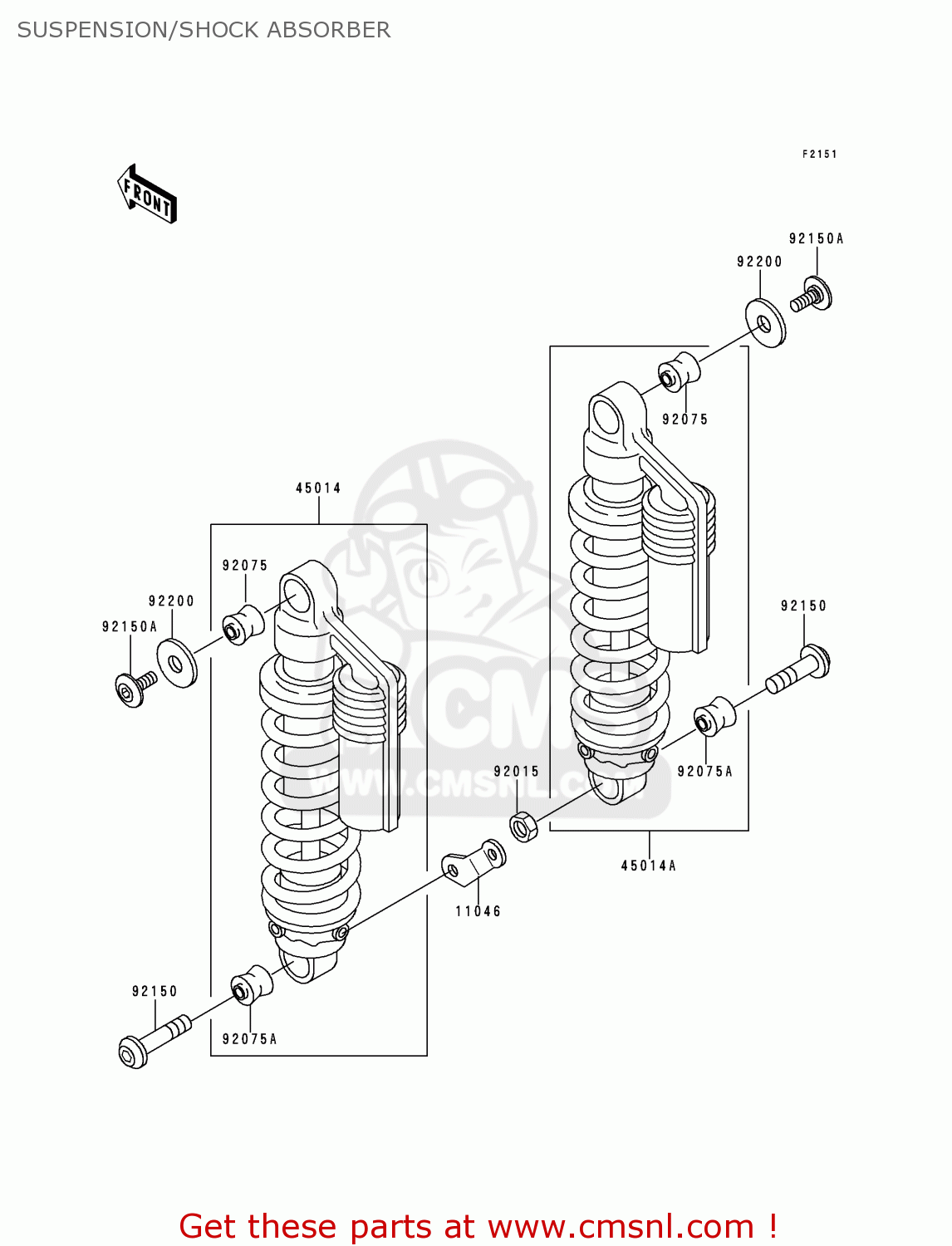 SUSPENSION/SHOCK ABSORBER ZR550B7 ZEPHYR 1996 EUROPE SD SP