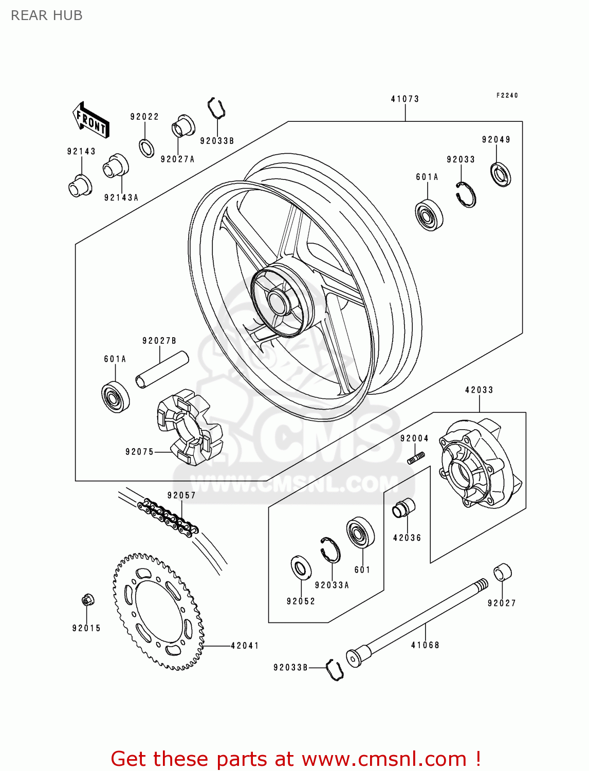 REAR HUB ZR550B7 ZEPHYR 1996 EUROPE SD SP