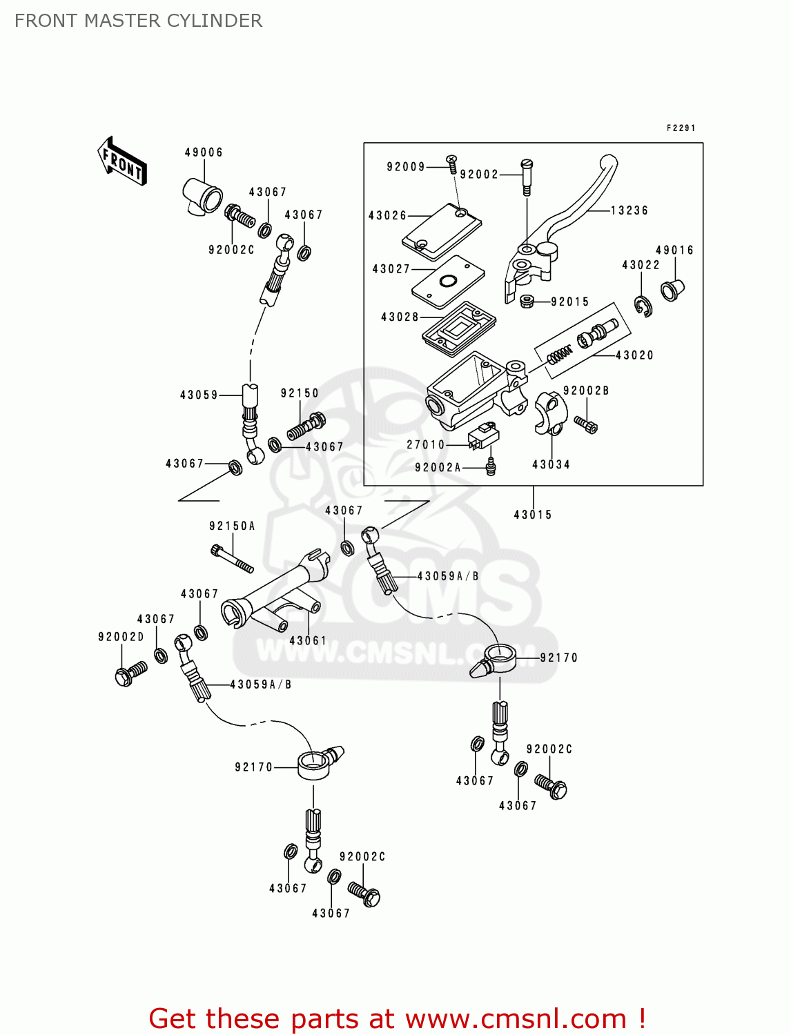 FRONT MASTER CYLINDER ZR550B7 ZEPHYR 1996 EUROPE SD SP