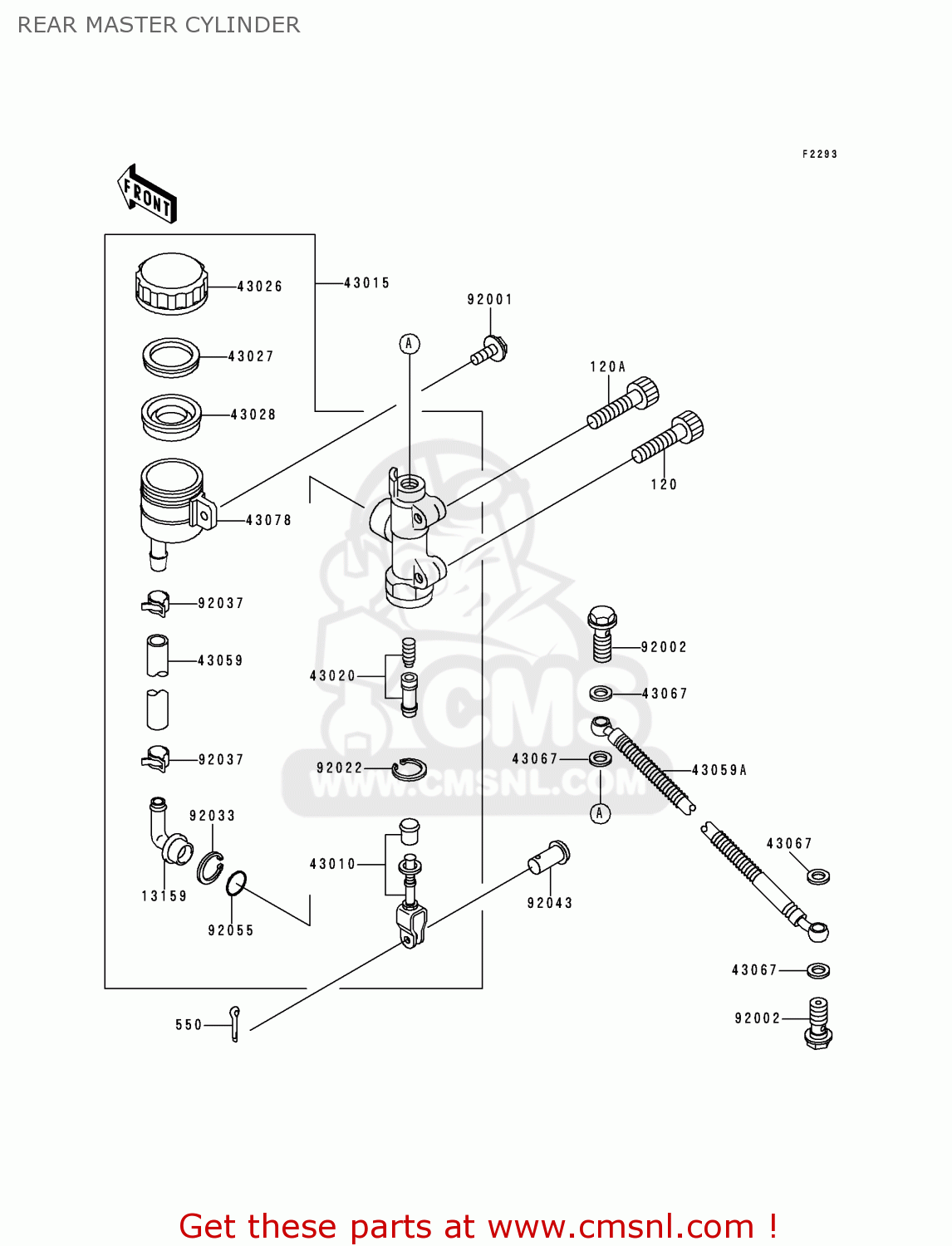 REAR MASTER CYLINDER ZR550B7 ZEPHYR 1996 EUROPE SD SP