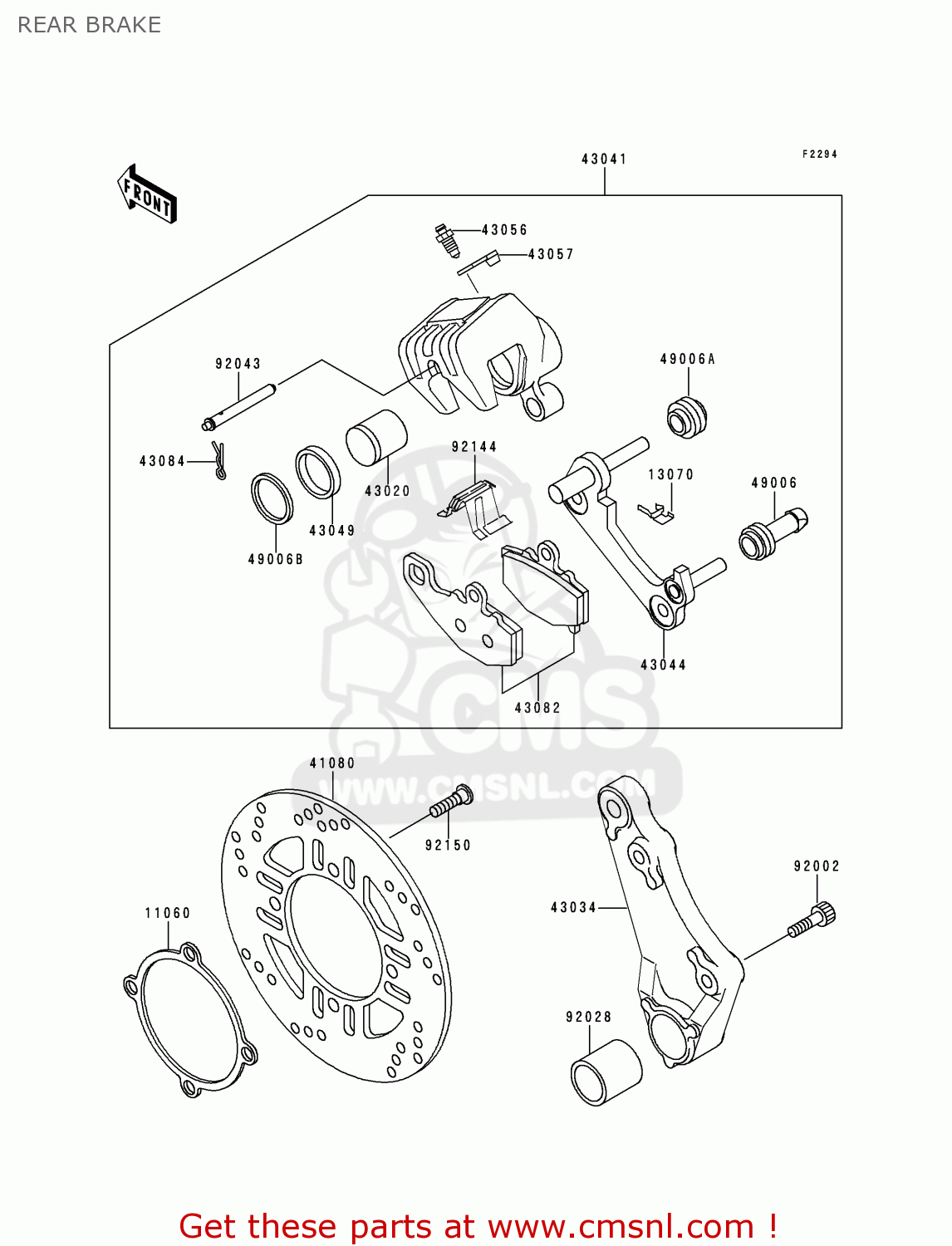 REAR BRAKE ZR550B7 ZEPHYR 1996 EUROPE SD SP
