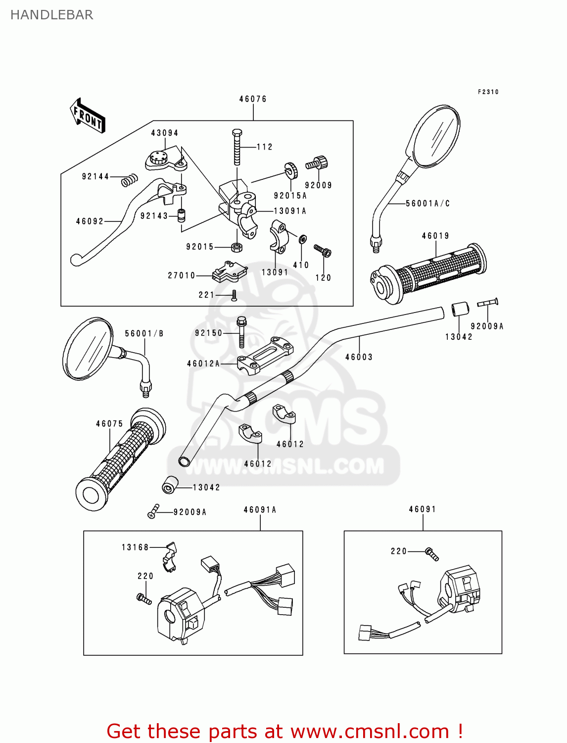 HANDLEBAR ZR550B7 ZEPHYR 1996 EUROPE SD SP