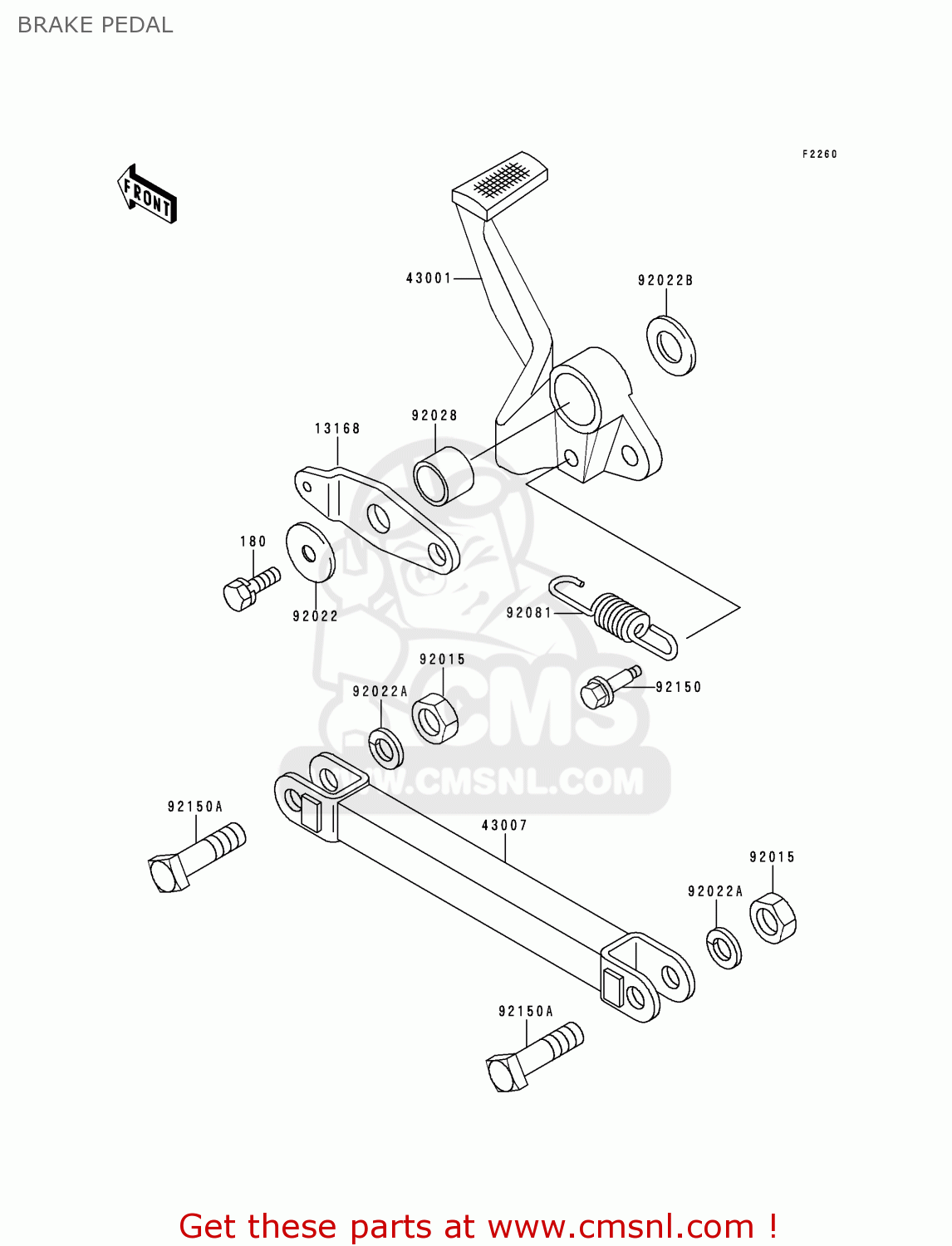 BRAKE PEDAL ZR550B8 ZEPHYR 1997 AUSTRIA FG NR