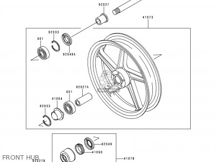 FRONT HUB - ZR550B8 ZEPHYR 1997 AUSTRIA FG NR