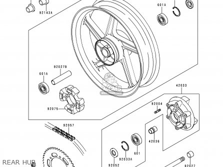 REAR HUB - ZR550B9 ZEPHYR 1998 FG