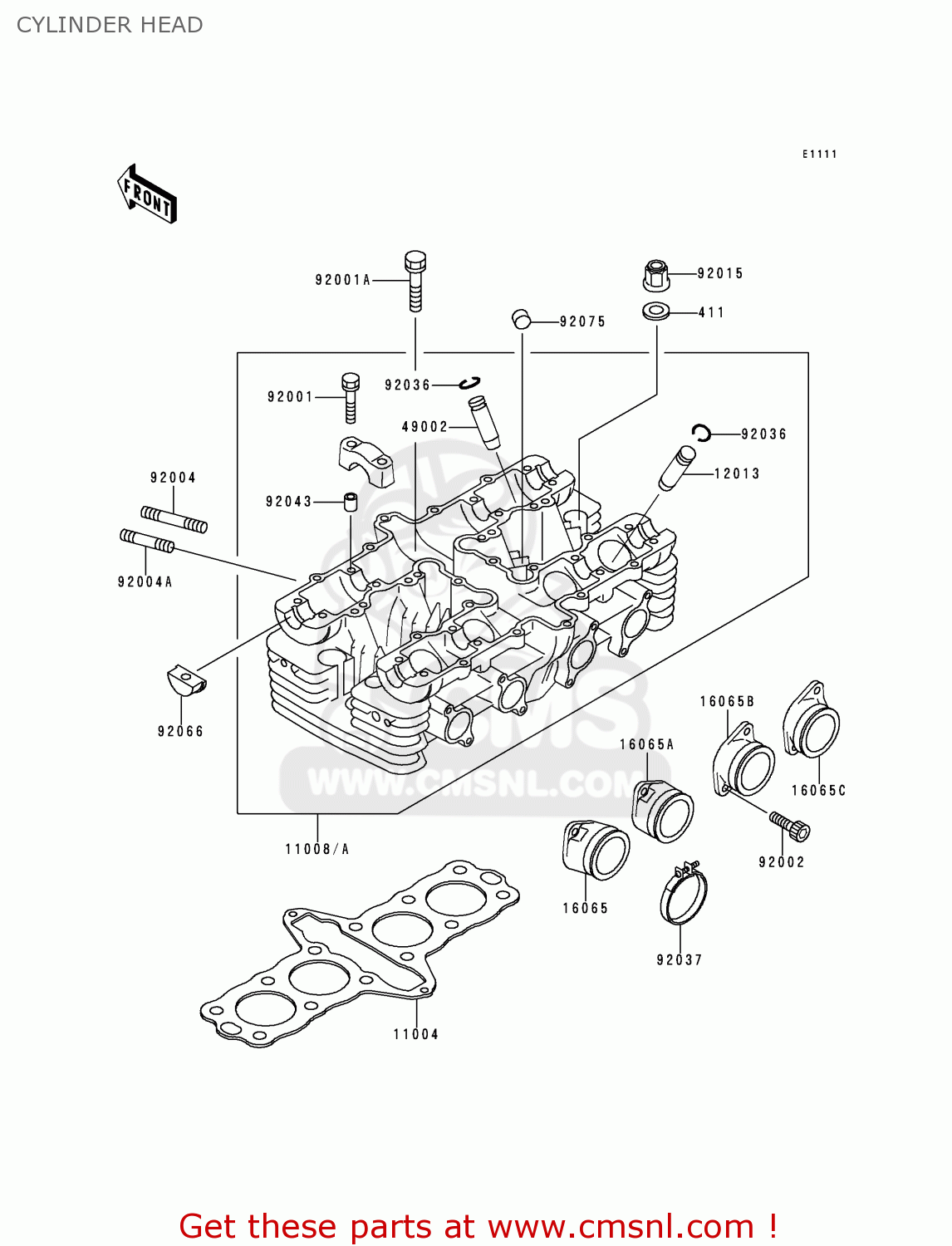 CYLINDER HEAD ZR750C1 ZEPHYR 1991 USA CALIFORNIA CANADA