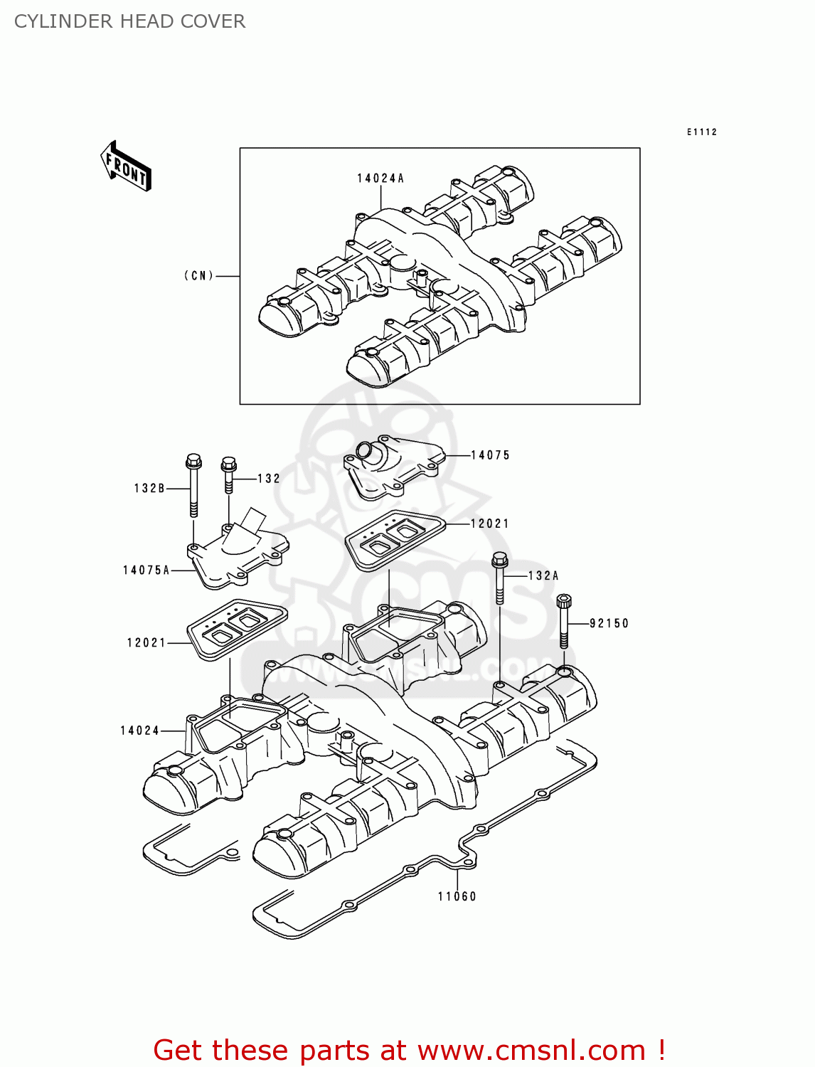 CYLINDER HEAD COVER ZR750C1 ZEPHYR 1991 USA CALIFORNIA CANADA