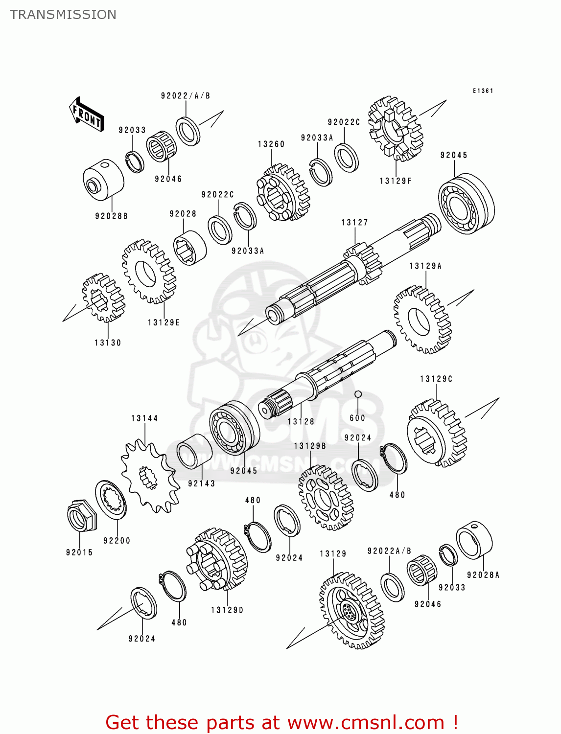 TRANSMISSION ZR750C1 ZEPHYR 1991 USA CALIFORNIA CANADA