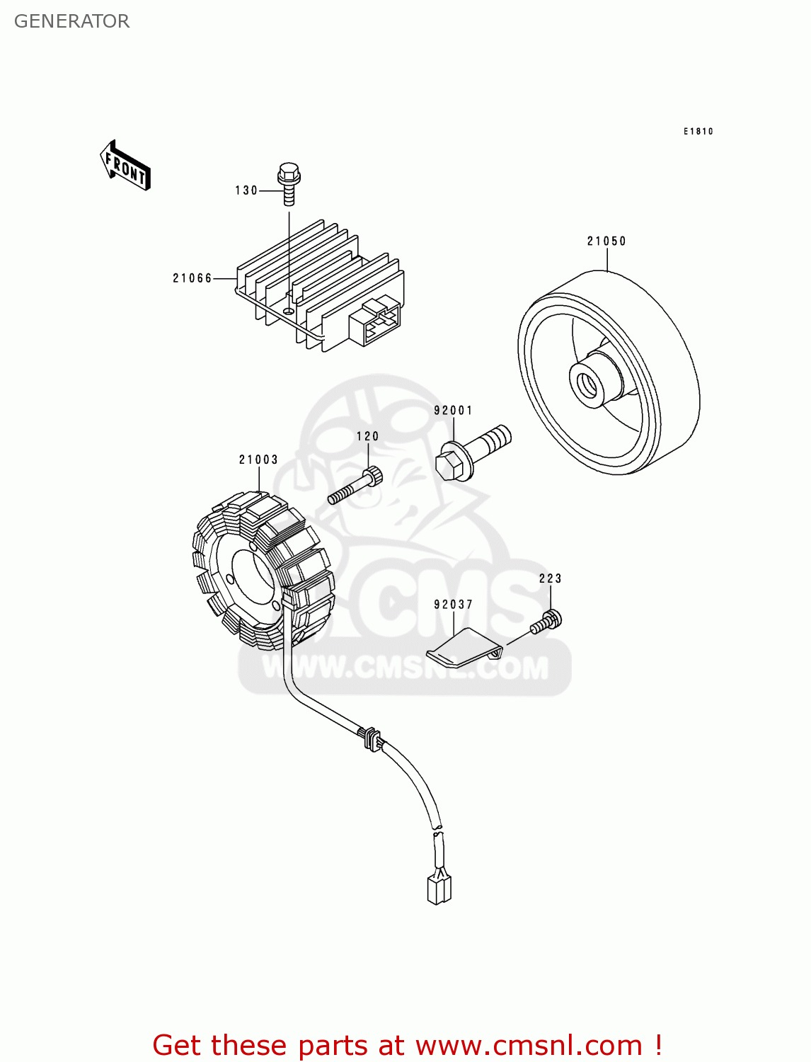 GENERATOR ZR750C1 ZEPHYR 1991 USA CALIFORNIA CANADA