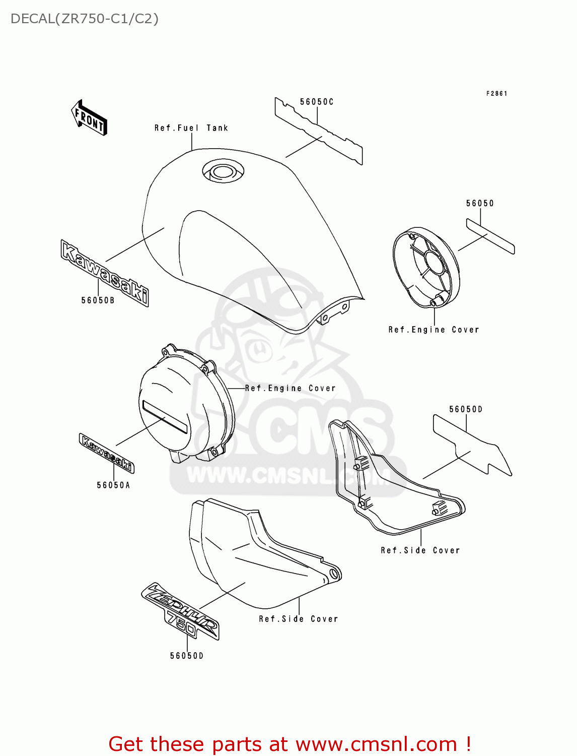 DECAL(ZR750-C1/C2) ZR750C1 ZEPHYR 1991 USA CALIFORNIA CANADA