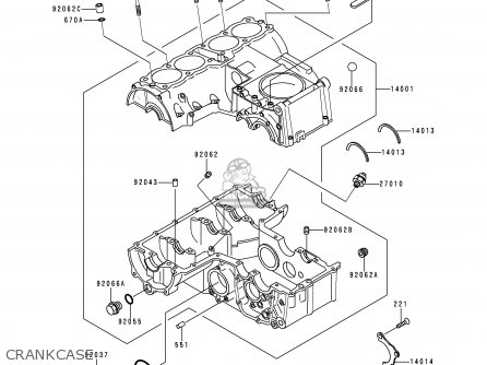 CRANKCASE - ZR750C1 ZEPHYR 1991 USA CALIFORNIA CANADA