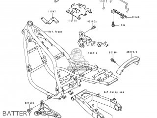 BATTERY CASE - ZR750C1 ZEPHYR 1991 USA CALIFORNIA CANADA
