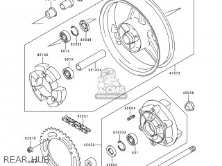 REAR HUB - ZR750C1 ZEPHYR 1991 USA CALIFORNIA CANADA