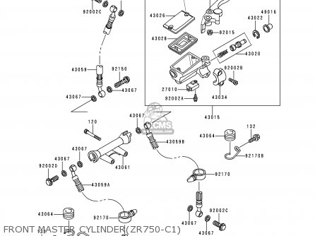 FRONT MASTER CYLINDER(ZR750-C1) - ZR750C1 ZEPHYR 1991 USA CALIFORNIA CANADA