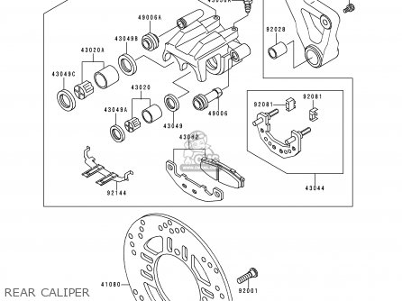 REAR CALIPER - ZR750C1 ZEPHYR 1991 USA CALIFORNIA CANADA