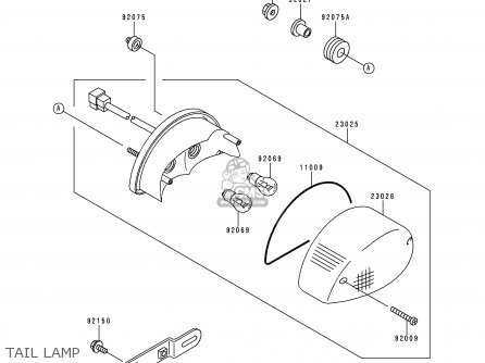 TAIL LAMP - ZR750C1 ZEPHYR 1991 USA CALIFORNIA CANADA