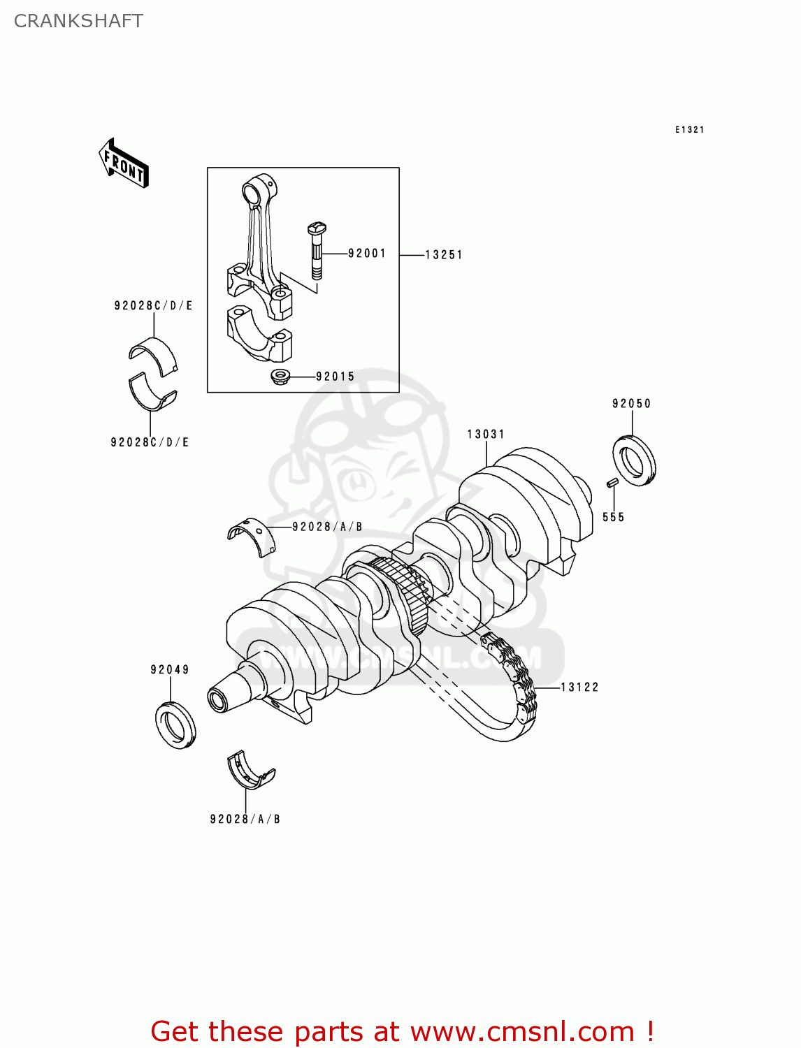 CRANKSHAFT ZR750C1 ZEPHYR 750 1991 EUROPE UK FR AR FG GR IT NR SD SP ST