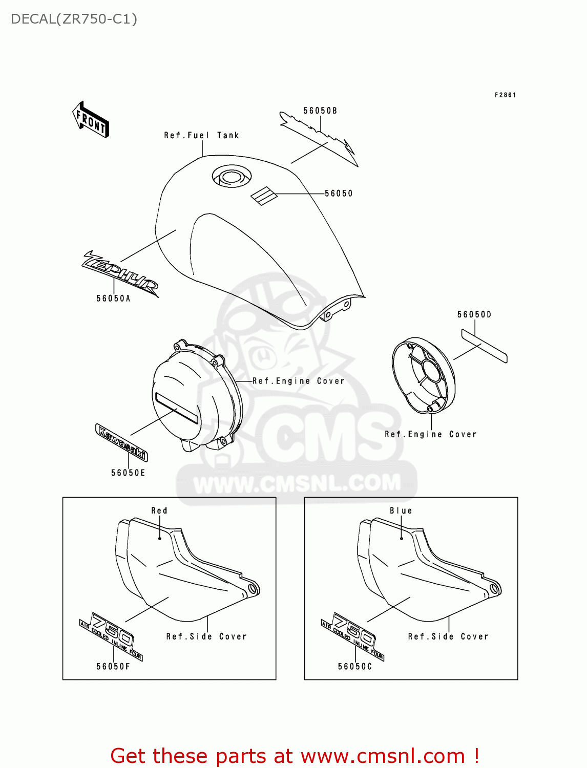 DECAL(ZR750-C1) ZR750C1 ZEPHYR 750 1991 EUROPE UK FR AR FG GR IT NR SD SP ST