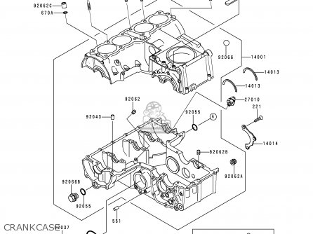 CRANKCASE - ZR750C1 ZEPHYR 750 1991 EUROPE UK FR AR FG GR IT NR SD SP ST