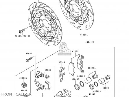 FRONT CALIPER - ZR750C1 ZEPHYR 750 1991 EUROPE UK FR AR FG GR IT NR SD SP ST