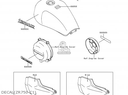 DECAL(ZR750-C1) - ZR750C1 ZEPHYR 750 1991 EUROPE UK FR AR FG GR IT NR SD SP ST