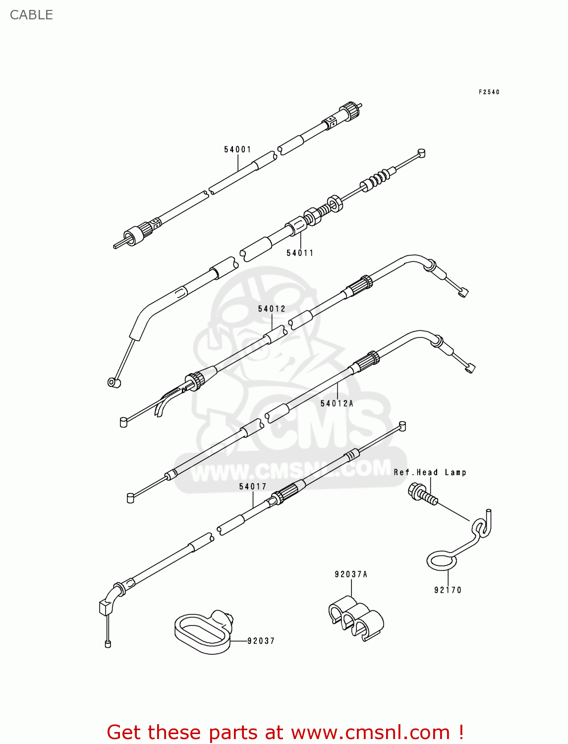 CABLE ZR750C2 ZEPHYR 1992 USA CALIFORNIA CANADA